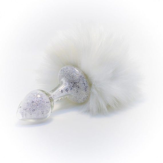 sparkle plug bunny tail white